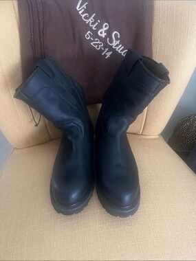 HAWX Men's Black Leather Work Boot - Durable Comfort